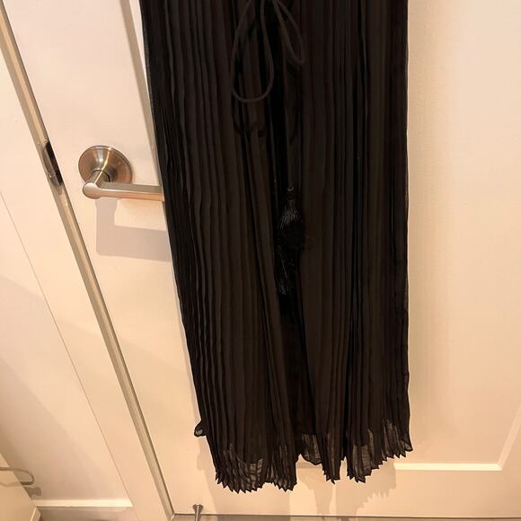 Carolina K Black Pleated Halter Maxi Dress Small - Picture 5 of 12